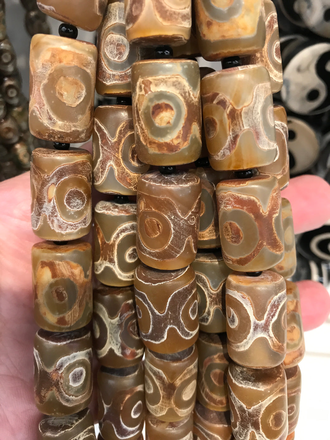 AGATE DZI BEAD 21X14MM