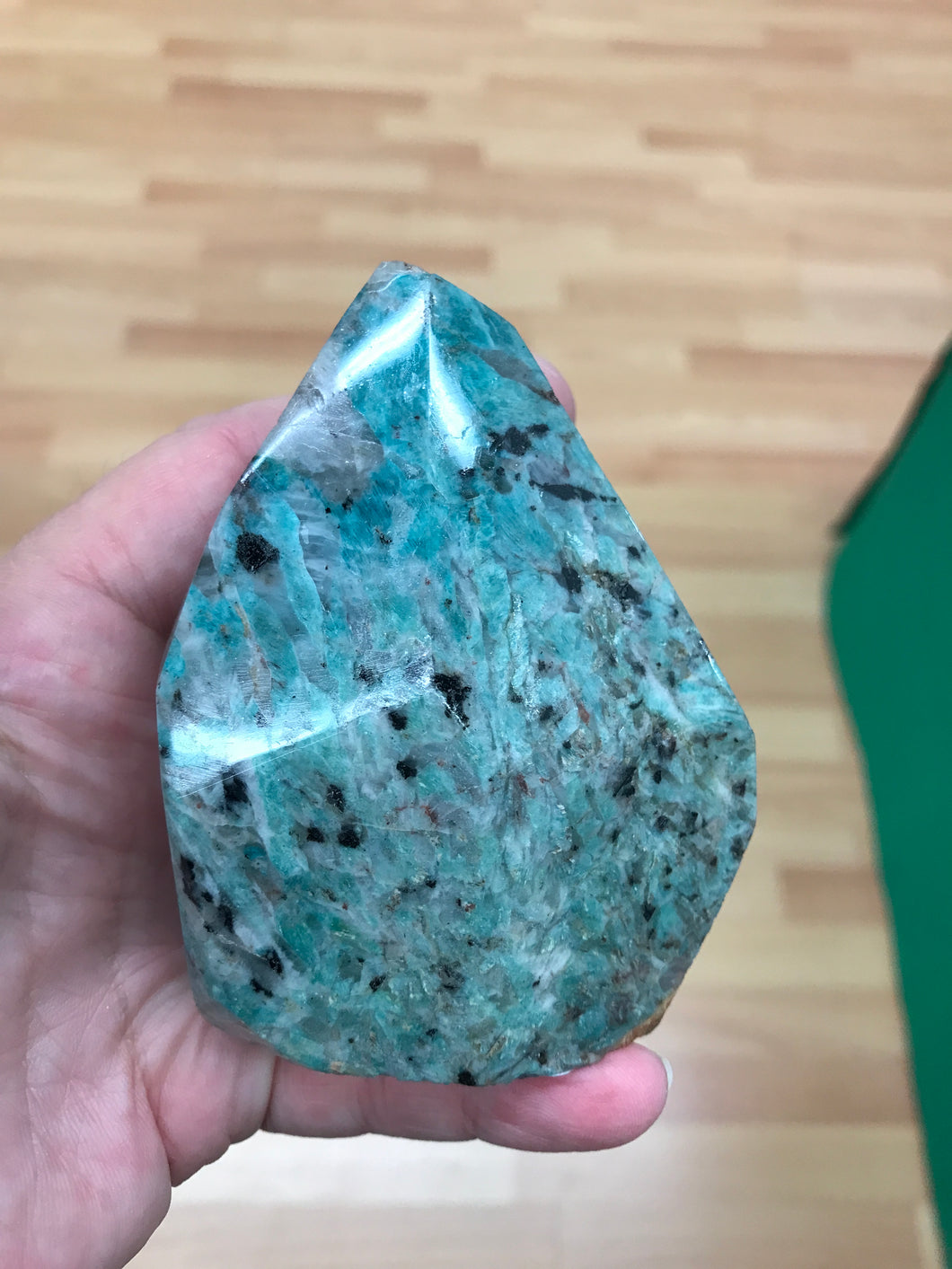 AMAZONITE WITH TOURMALINE FREEFORM