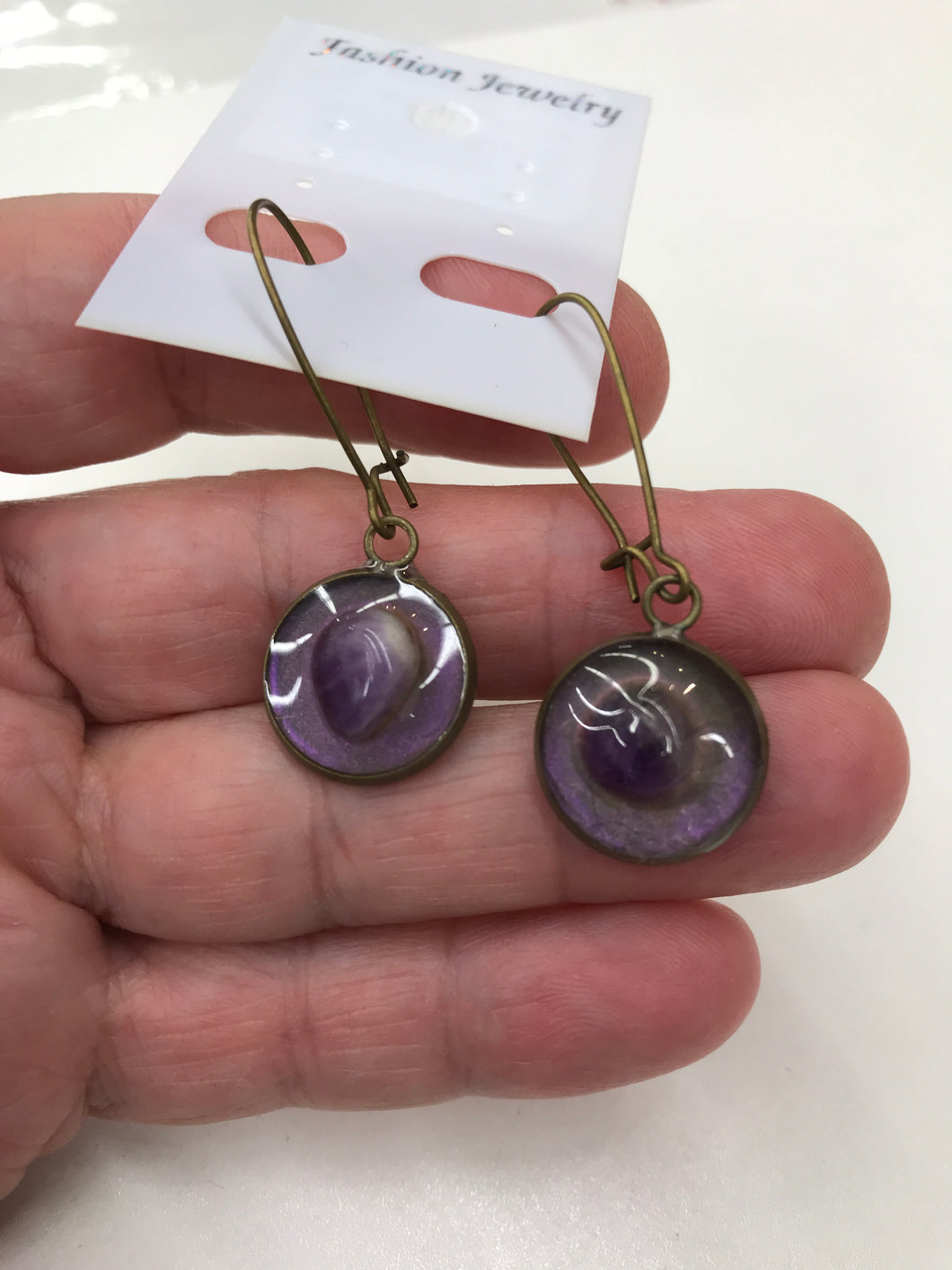 AMETHYST EARRING RESIN
