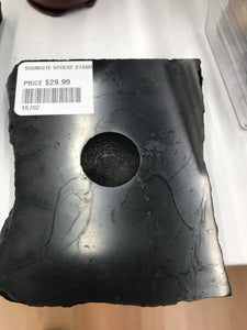 SHUNGITE SLAB SPHERE STAND