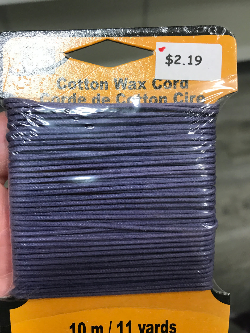 COTTON CORD WAXED DARK LAVENDER