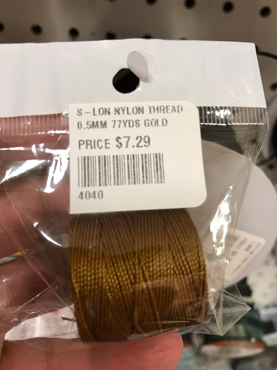 S-LON NYLON THREAD 0.5MM 77YDS GOLD