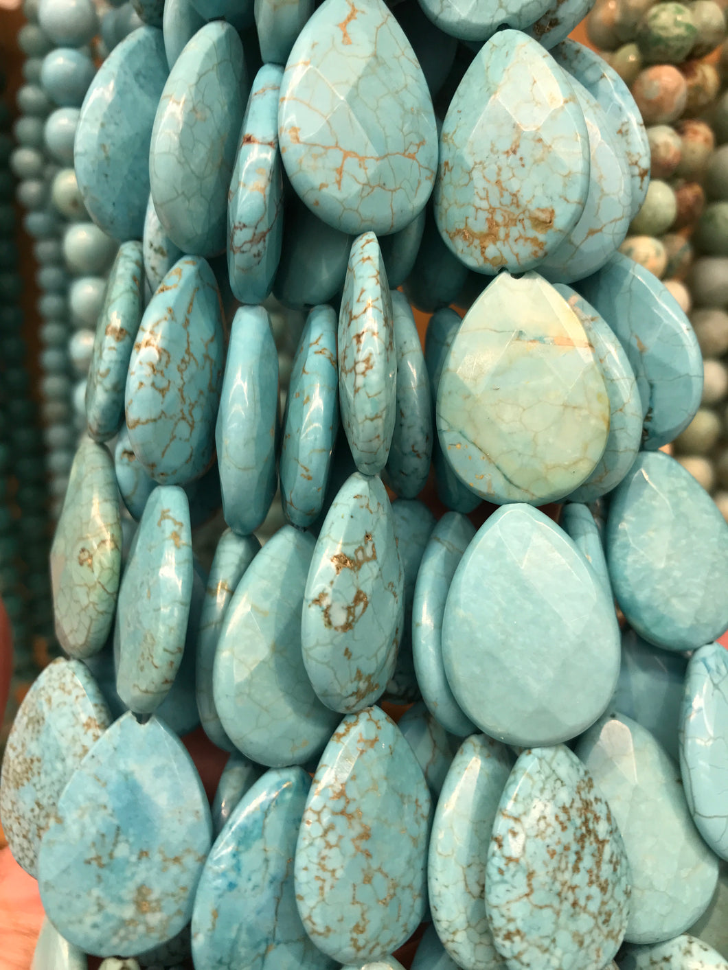 CHINESE TURQUOISE DROP FACETED