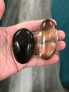 SMOKY QUARTZ GALLET/PALM STONE