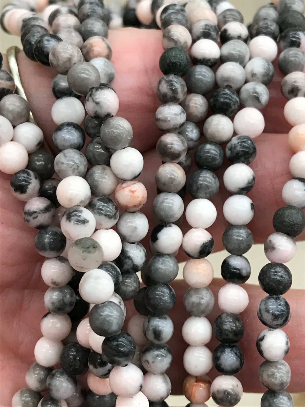 PINK ZEBRA JASPER 4MM