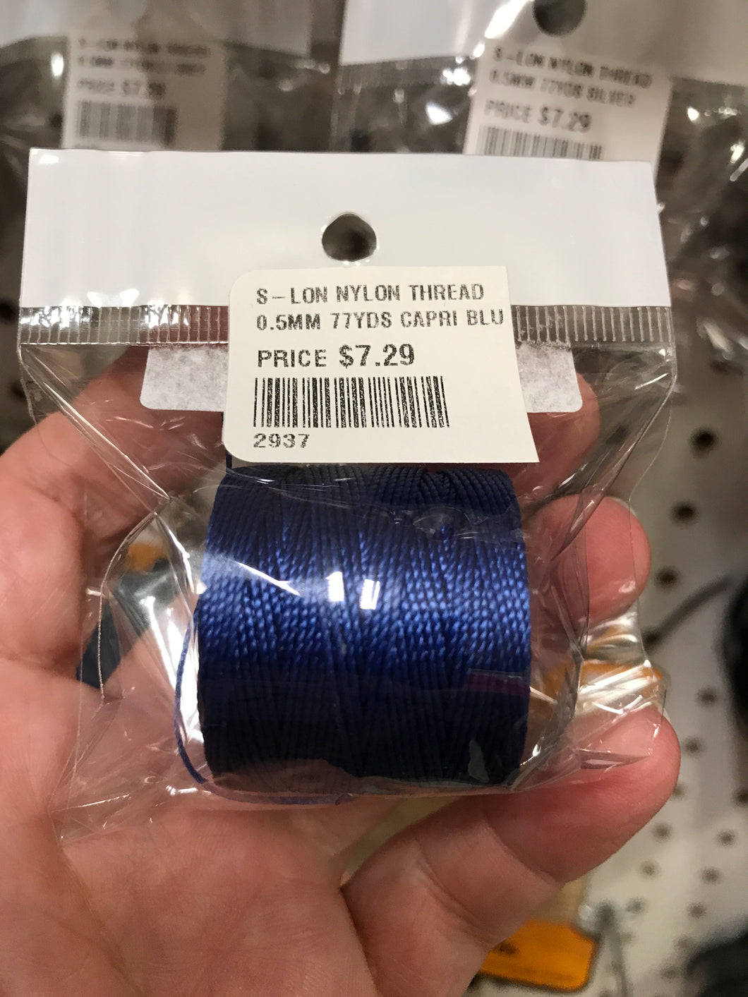 S-LON NYLON THREAD 0.5MM 77YDS CAPRI BLUE