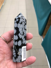 Load image into Gallery viewer, SNOWFLAKE OBSIDIAN POINT
