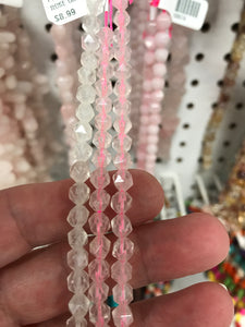 FACETED ROSE QUARTZ 6MM