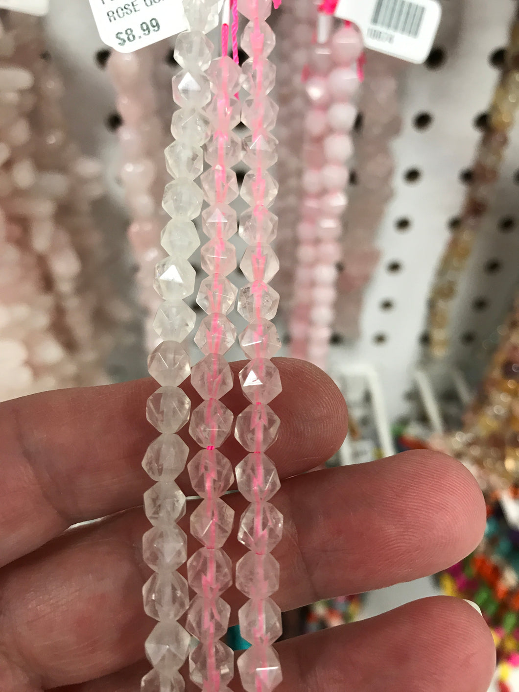 FACETED ROSE QUARTZ 6MM