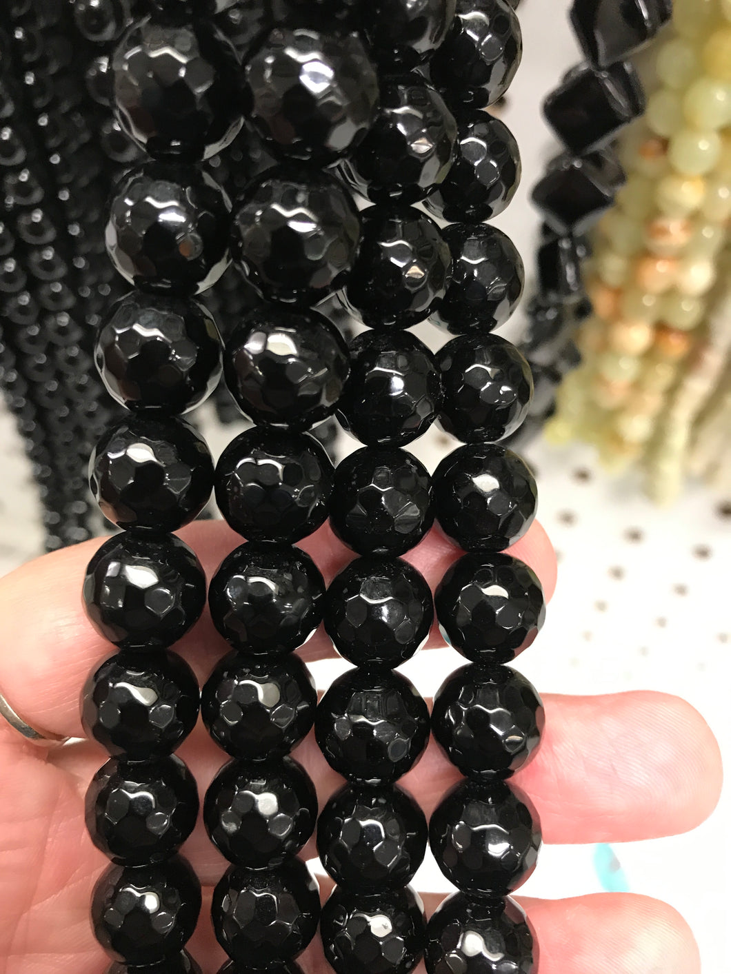 BLACK ONYX 12MM FACETED