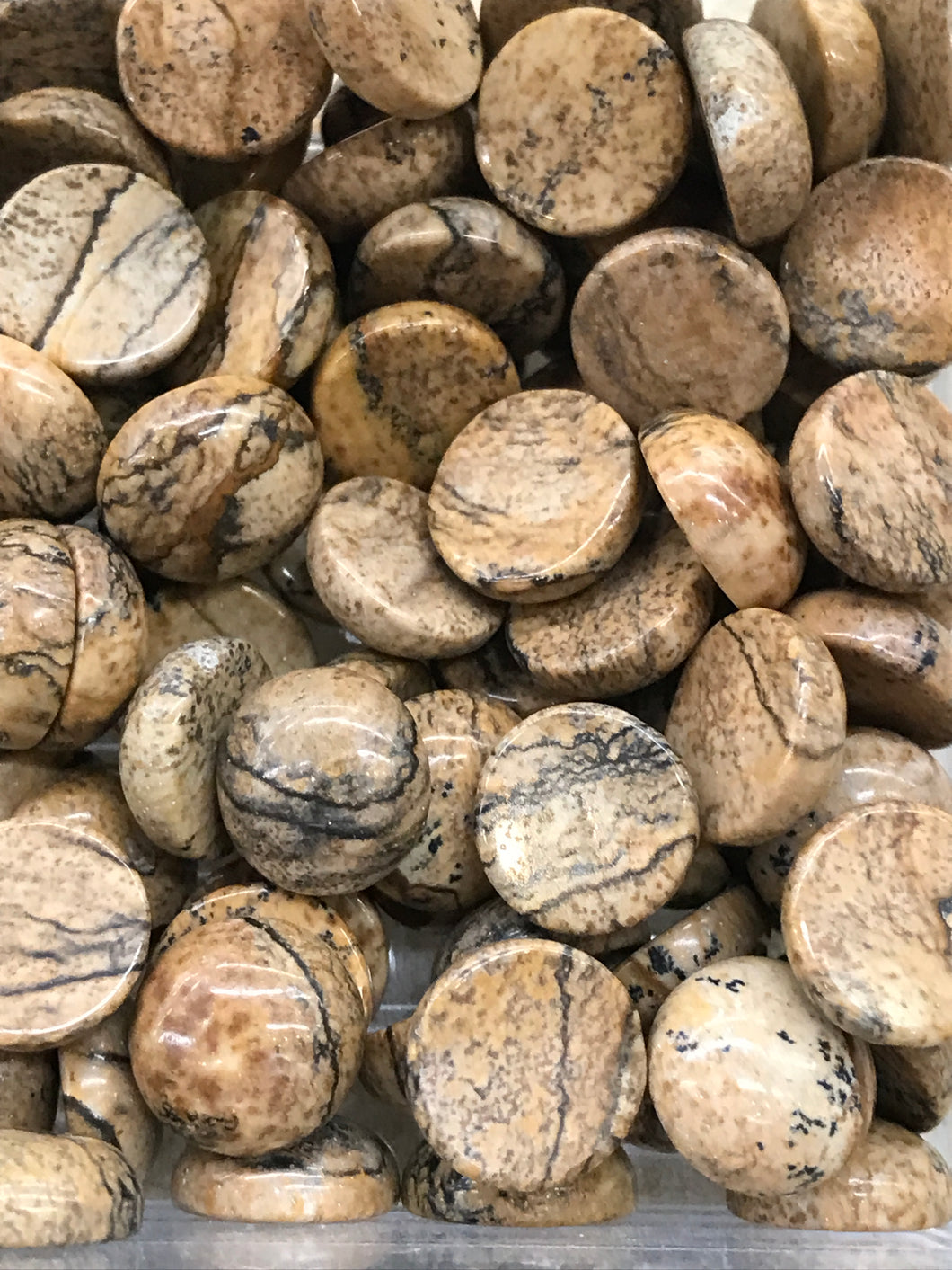 PICTURE JASPER CABOCHON 10X4-5MM