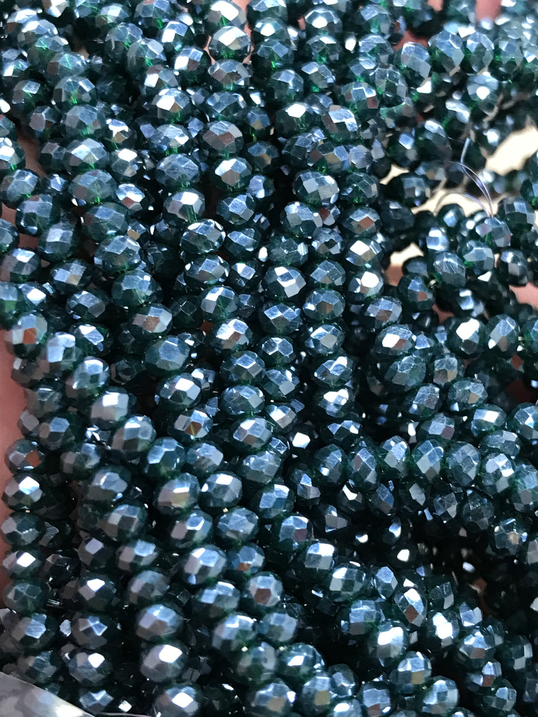 ELECTROPLATED GLASS FACETED 3X2MM