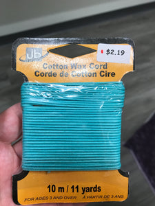 COTTON CORD WAXED SEA BLUE