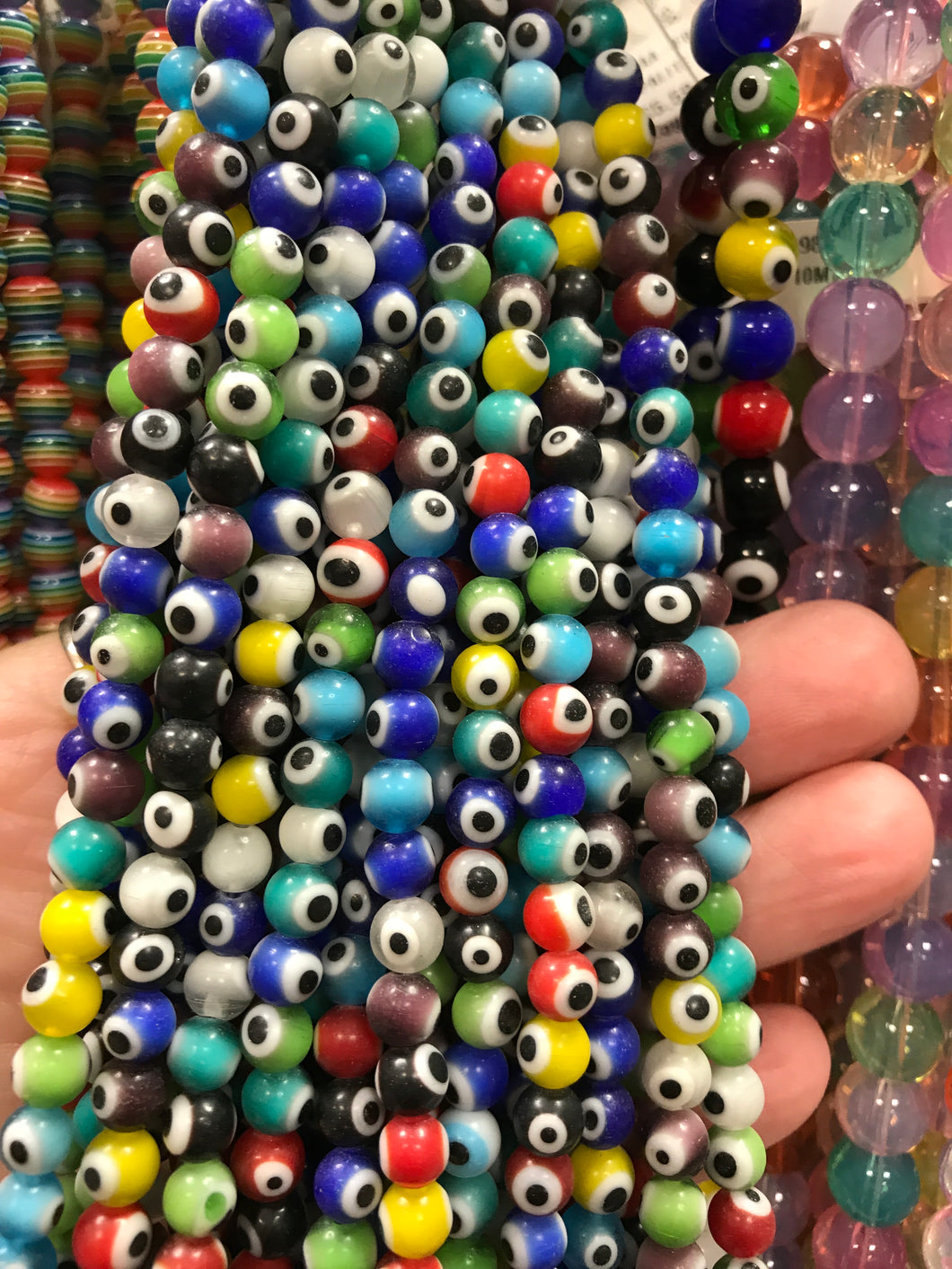 LAMPWORK EVIL EYE BEAD 6MM