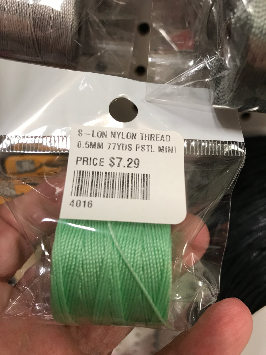 S-LON NYLON THREAD 0.5MM 77YDS PASTEL MINT GREEN