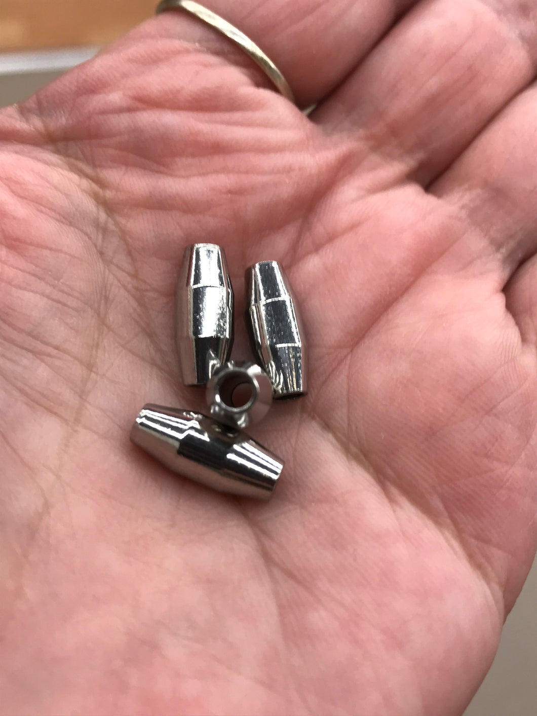 304 STAINLESS FACETED RICE BEAD