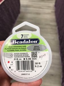 BEAD STRINGING WIRE .018" 30'
