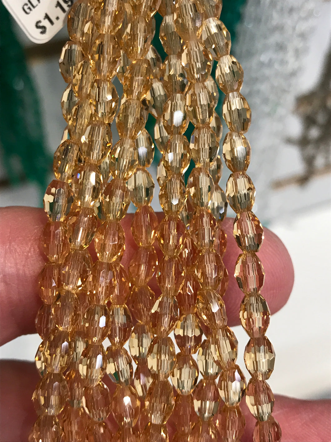 GLASS BEAD FACETED 6X4MM