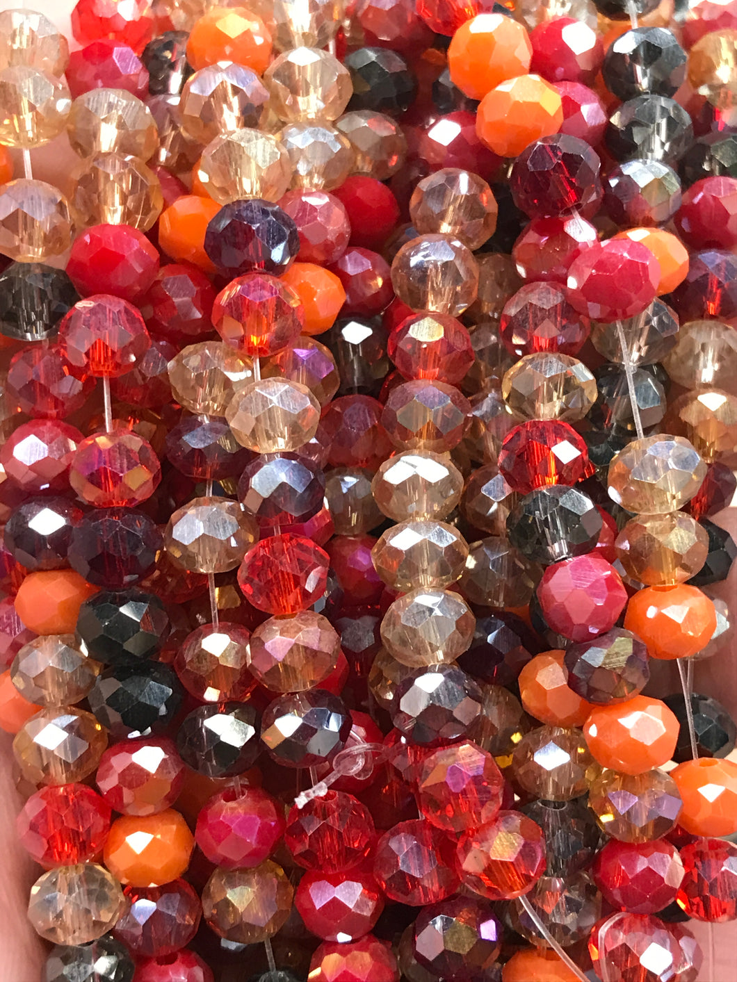 ELECTROPLATED GLASS FACETED RONDELLE 5.5-6X5MM