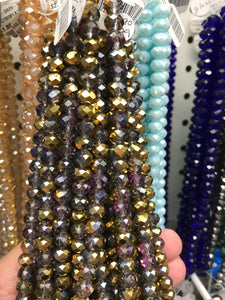ELECTROPLATE GLASS FACETED GOLD
