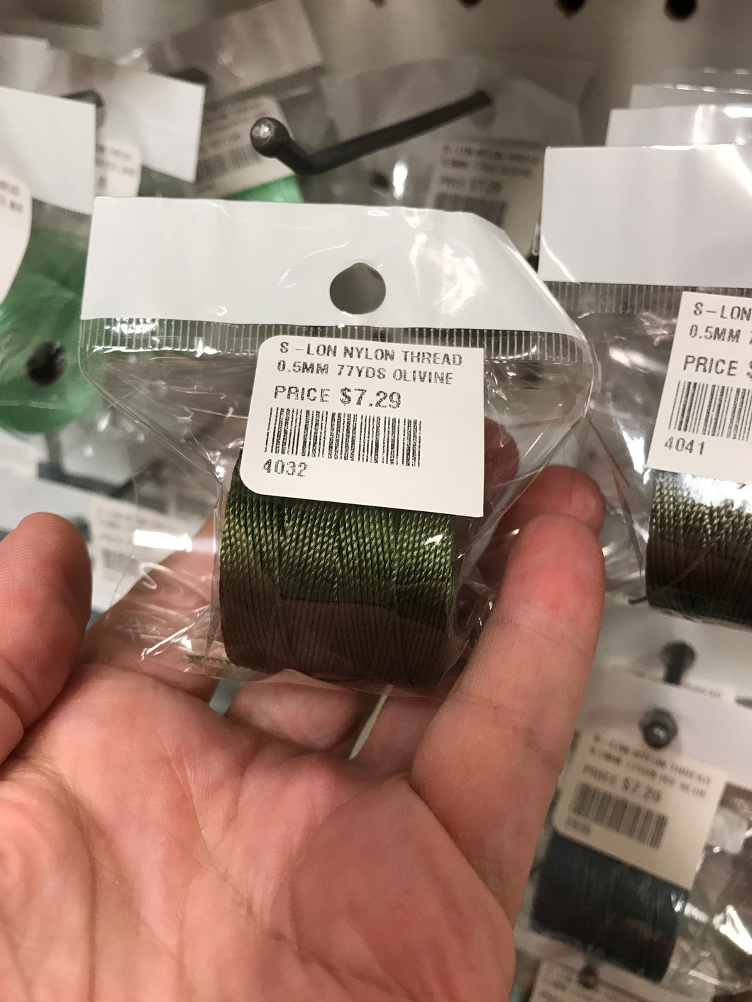 S-LON NYLON THREAD 0.5MM 77YDS OLIVINE