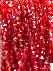 GLASS BICONE FACETED 4MM