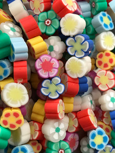 POLYMER CLAY FLOWERS 6.5-10X7-10.5X4-5MM