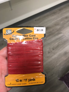 COTTON CORD WAXED RED