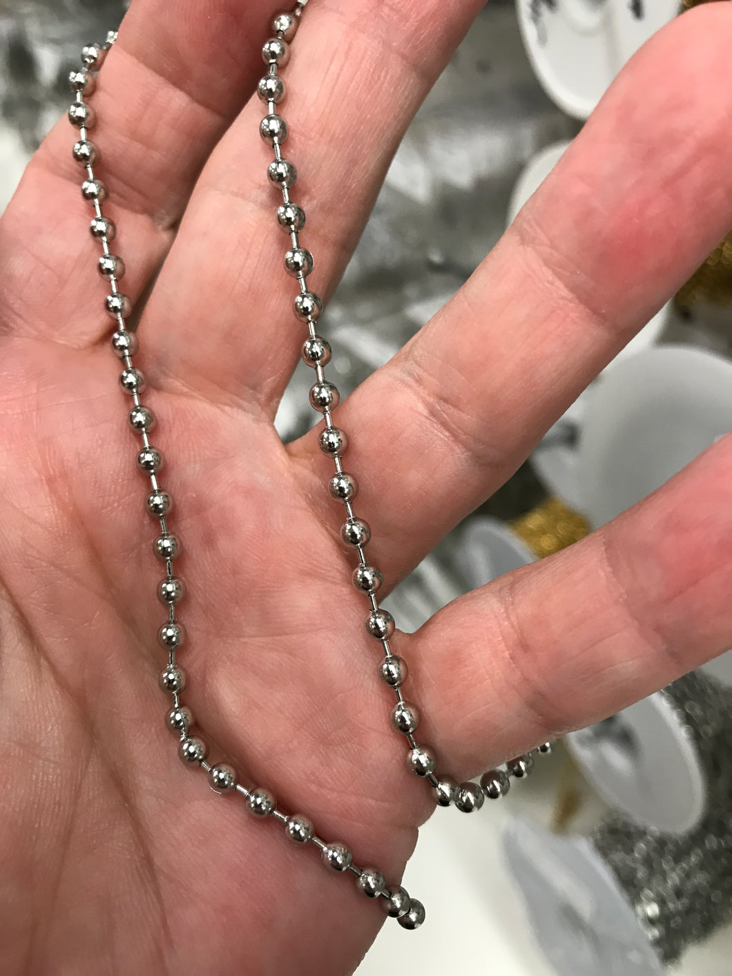 ELECTROPLATED STAINLESS CHAIN BALL 3.2MM