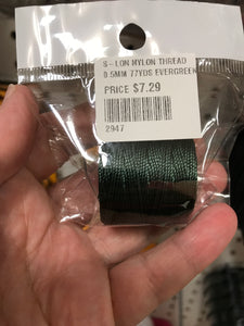 S-LON NYLON THREAD 0.5MM 77YDS EVERGREEN