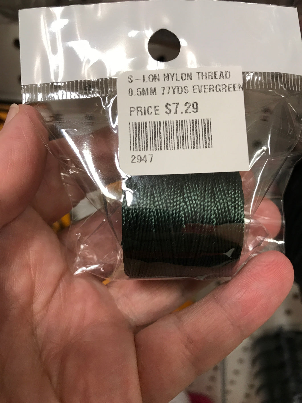 S-LON NYLON THREAD 0.5MM 77YDS EVERGREEN