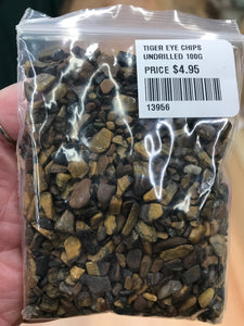 TIGER EYE CHIPS UNDRILLED 100G