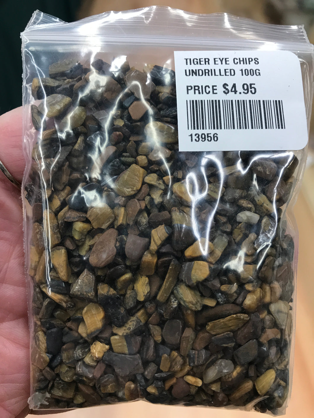 TIGER EYE CHIPS UNDRILLED 100G