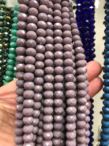 GLASS RONDELLE FACETED 8X6MM