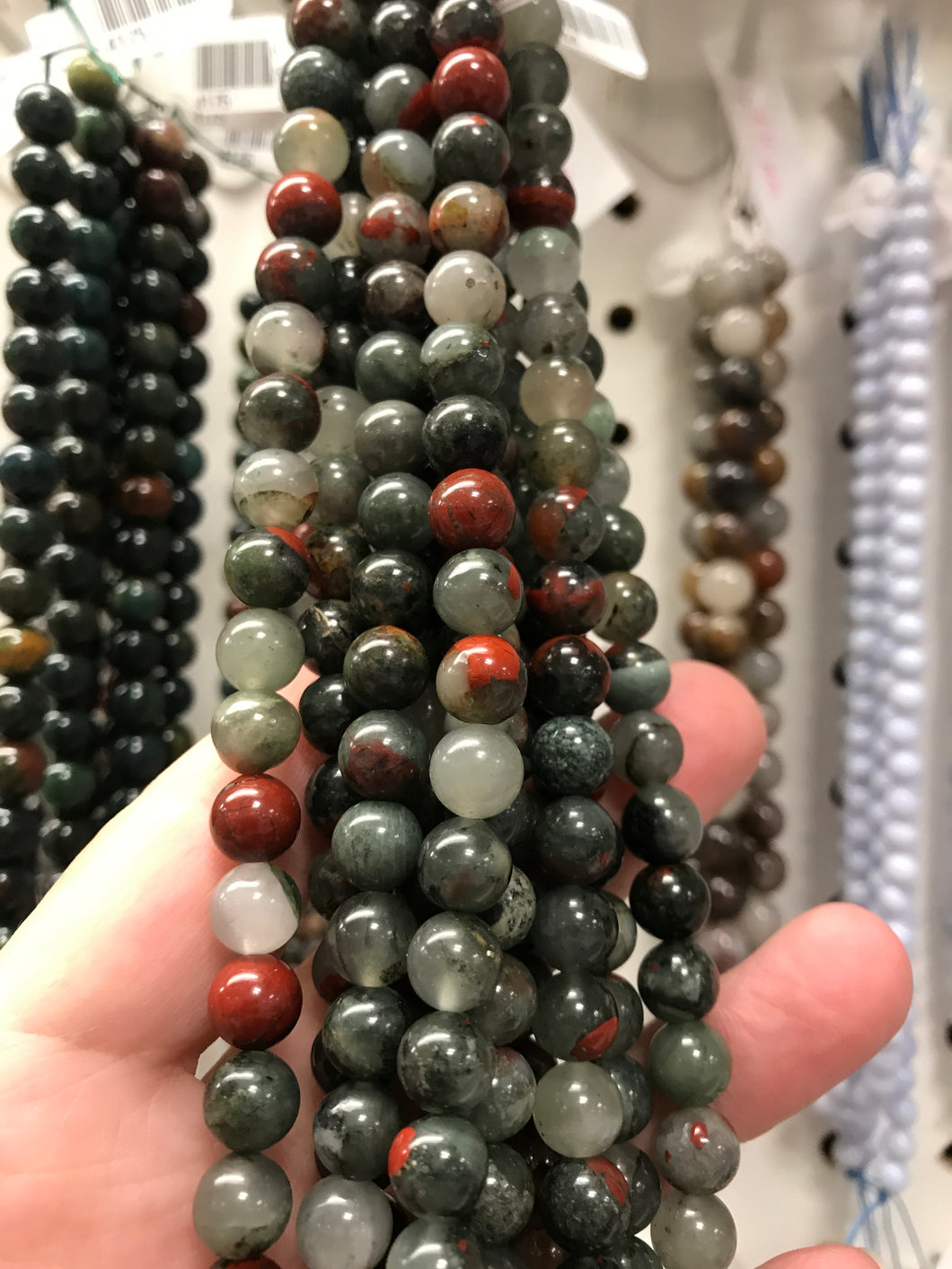 AFRICAN BLOODSTONE BEADS 8MM