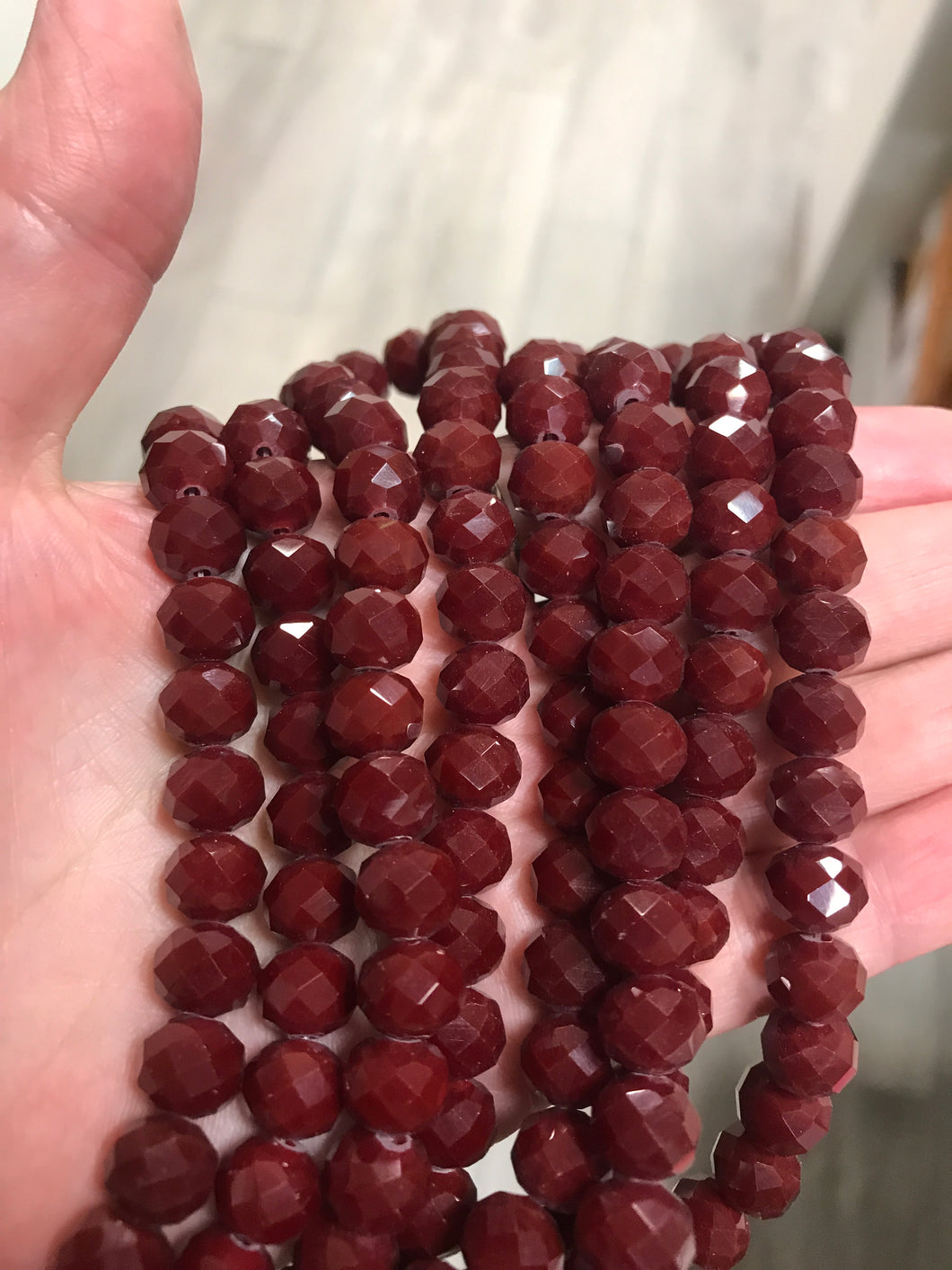 GLASS FACETED RONDELLE