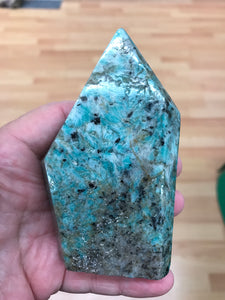 AMAZONITE WITH TOURMALINE FREEFORM