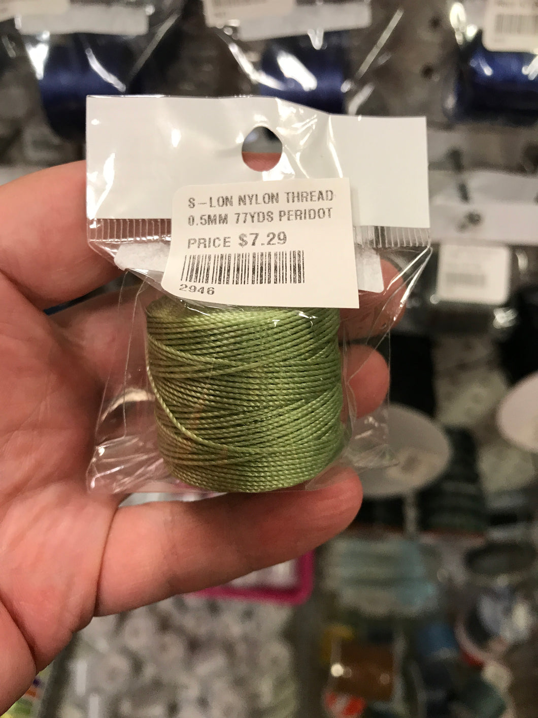 S-LON NYLON THREAD 0.5MM 77YDS PERIDOT