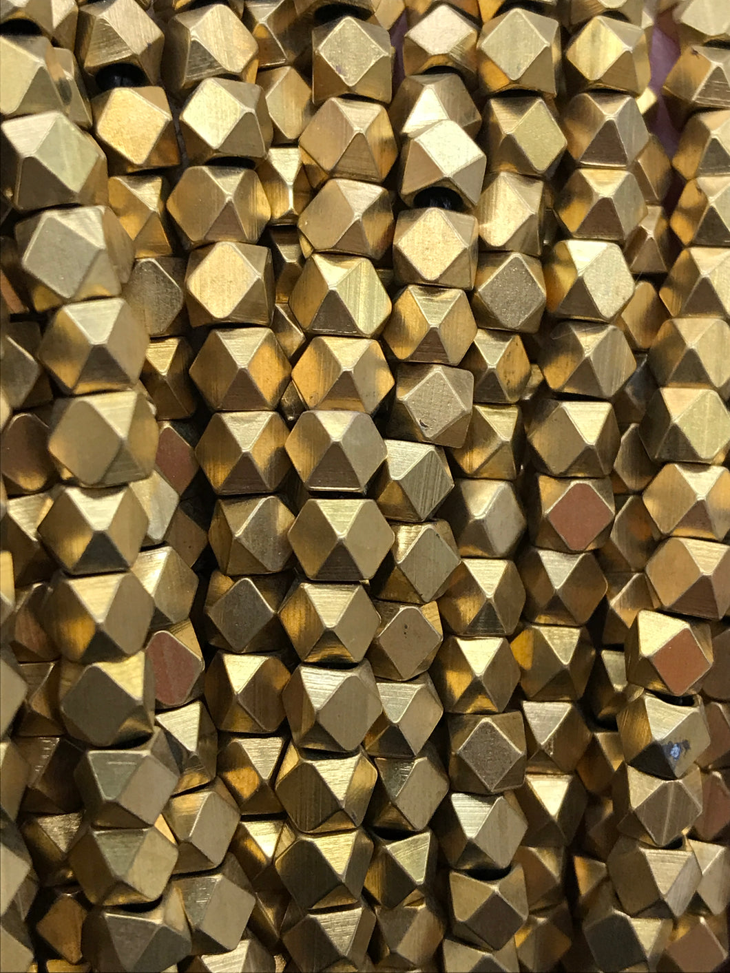 BRASS BEADS 6MM FACETED
