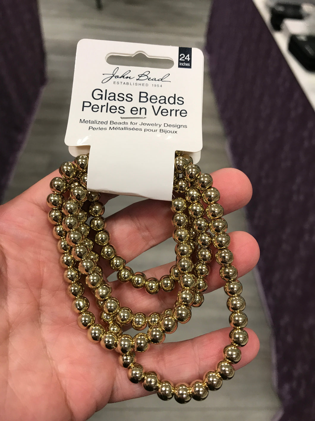 BEAD METALIZED GLASS GOLD