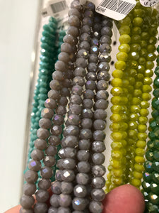 ELECTROPLATED GLASS FACETED GREY AB