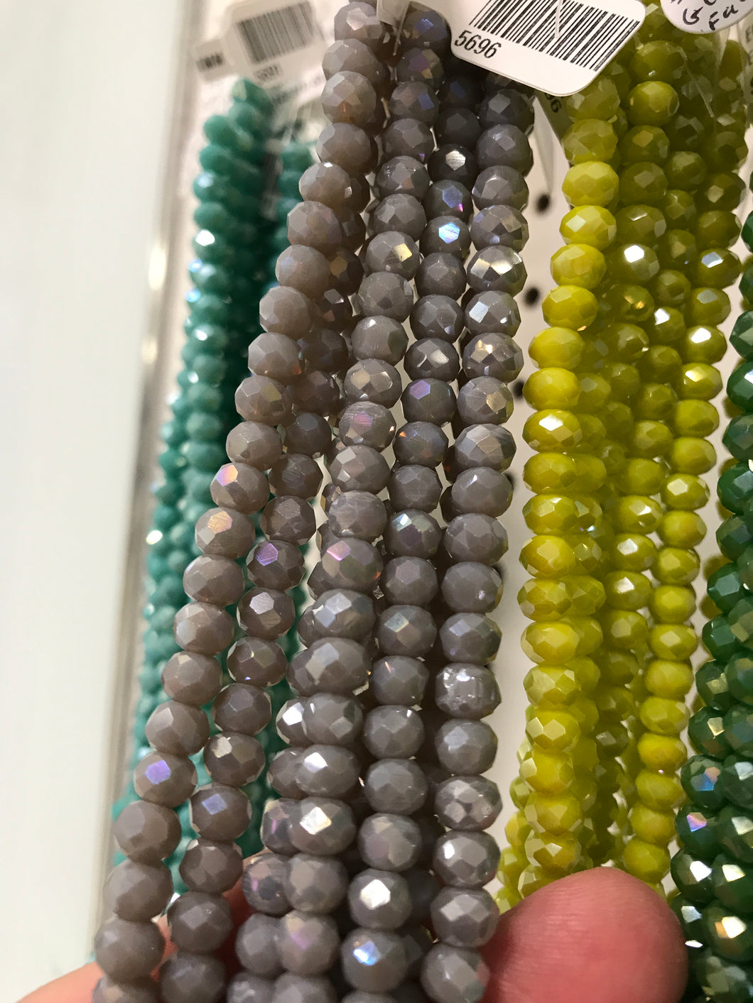 ELECTROPLATED GLASS FACETED GREY AB