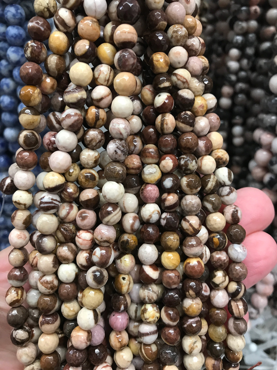 BROWN ZEBRA JASPER FACETED 6MM