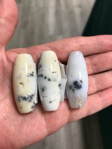 DENDRITIC AGATE RICE BEAD