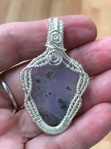WIRE WRAPPED MOSS AGATE PENDANT