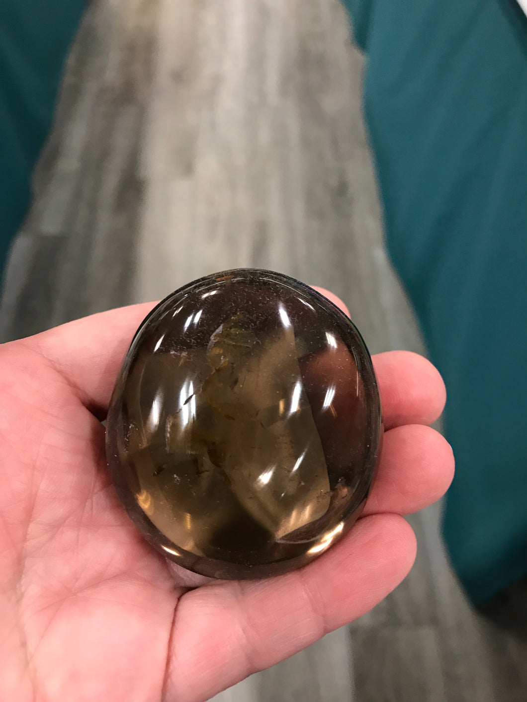 SMOKY QUARTZ GALLET/PALM STONE