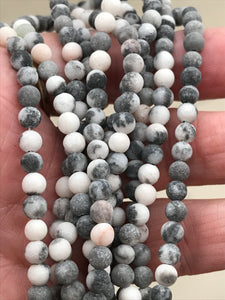 PINK ZEBRA JASPER 4MM MATTE