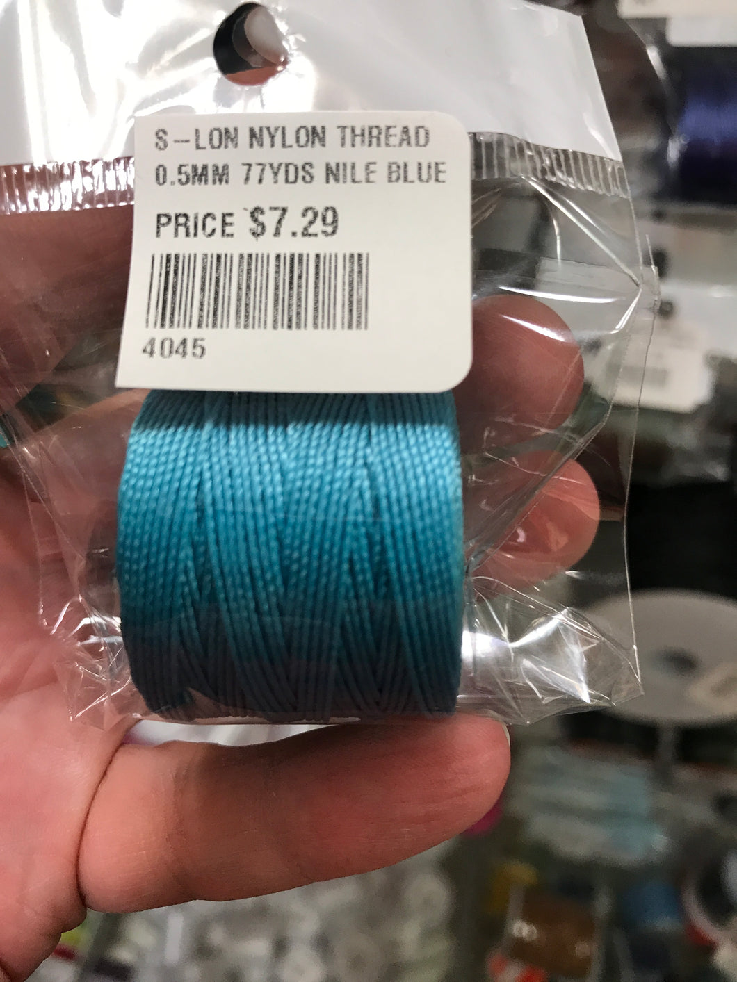 S-LON NYLON THREAD 0.5MM 77YDS NILE BLUE