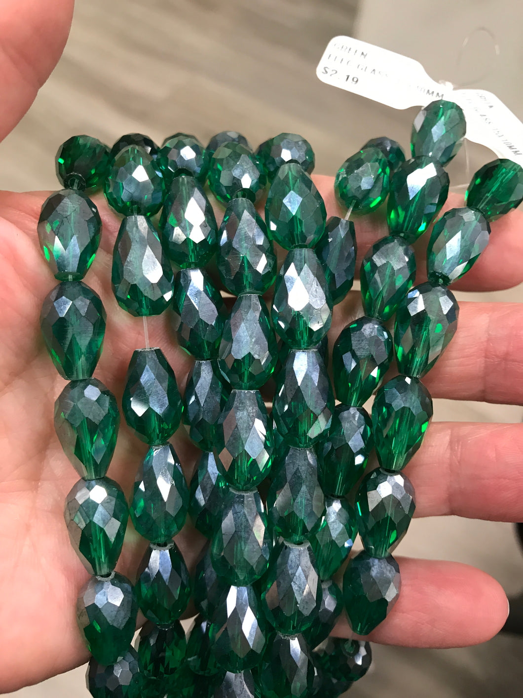 ELECTROPLATED GLASS 15X10MM