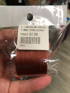 S-LON NYLON THREAD 0.5MM 77YDS SIENNA